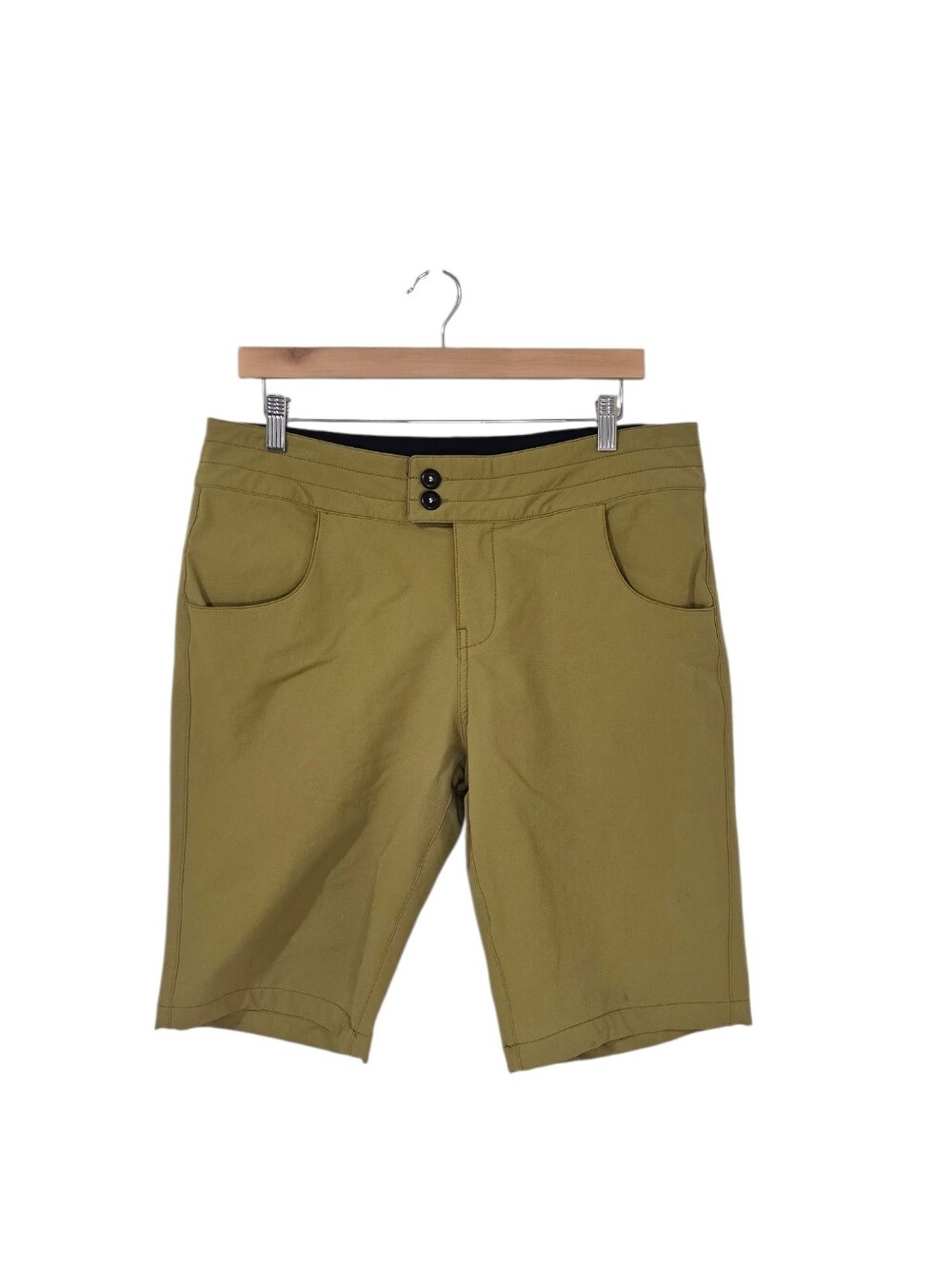 Kavu Walk Along Bermuda Shorts Khaki Green Women's 12 Hiking Biking Outdoor